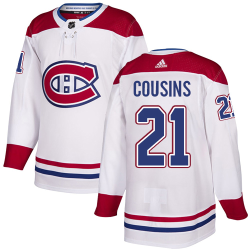 Adidas Montreal Canadiens 21 Nick Cousins White Road Authentic Stitched Youth NHL Jersey